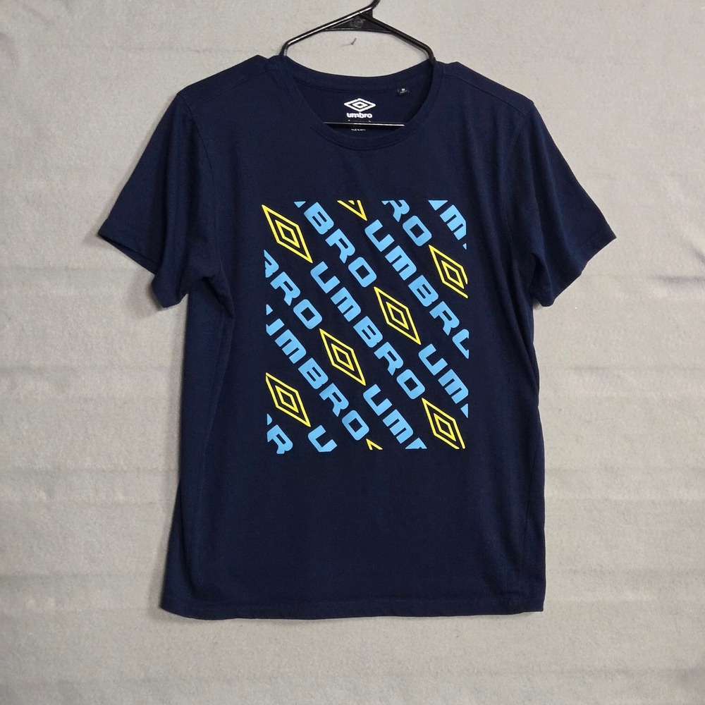 Umbro Mens Graphic T-Shirt Navy Blue Short Sleeve Logo Tee Size Medium